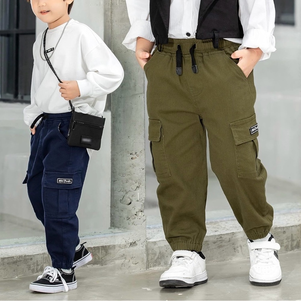 Kids Olive and Navy Jogger Pants